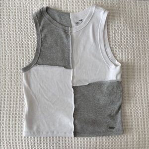 Hollister Two-Tone Gray and White Tank Top